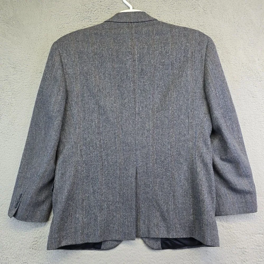 Bernhard Altman‎ Sports Coat Mens 44 Gray Wool Tweed Herringbone Blazer Jacket